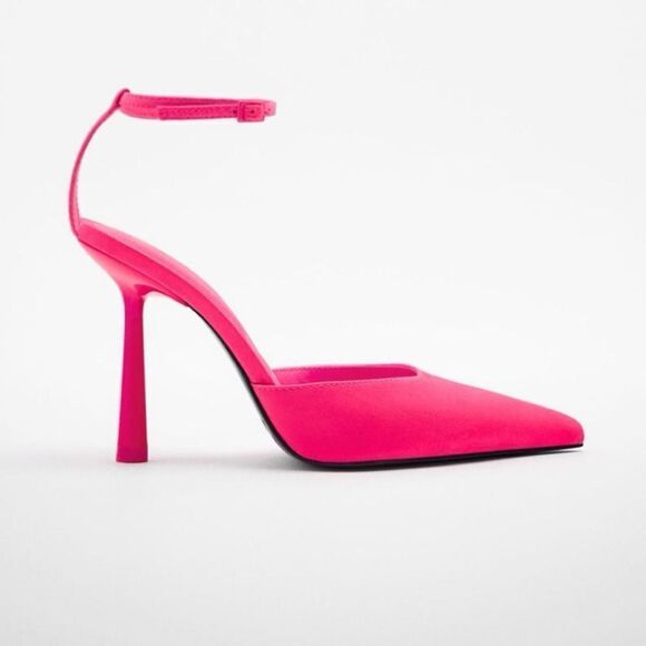 Zara Neon Pink High Heels Size 7 - Picture 5 of 16